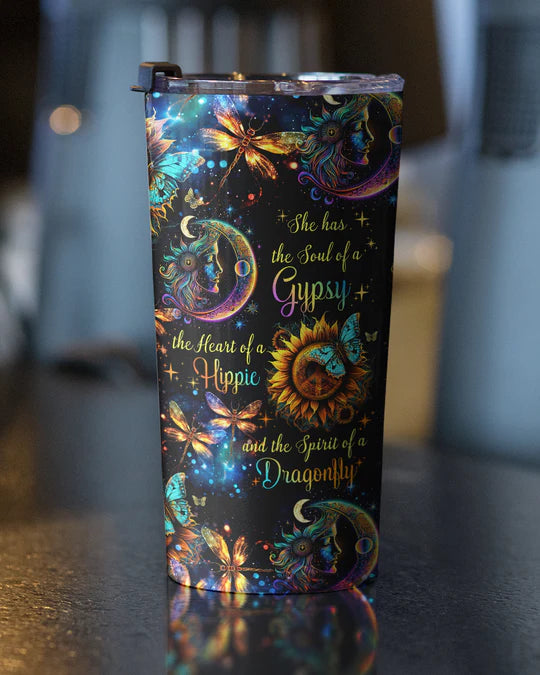 SHOESEMBROIDERED 20,30,40 Oz Stainless Tumbler - SPIRIT OF A DRAGONFLY - Perfect for Every Occasion - EBDR01160524