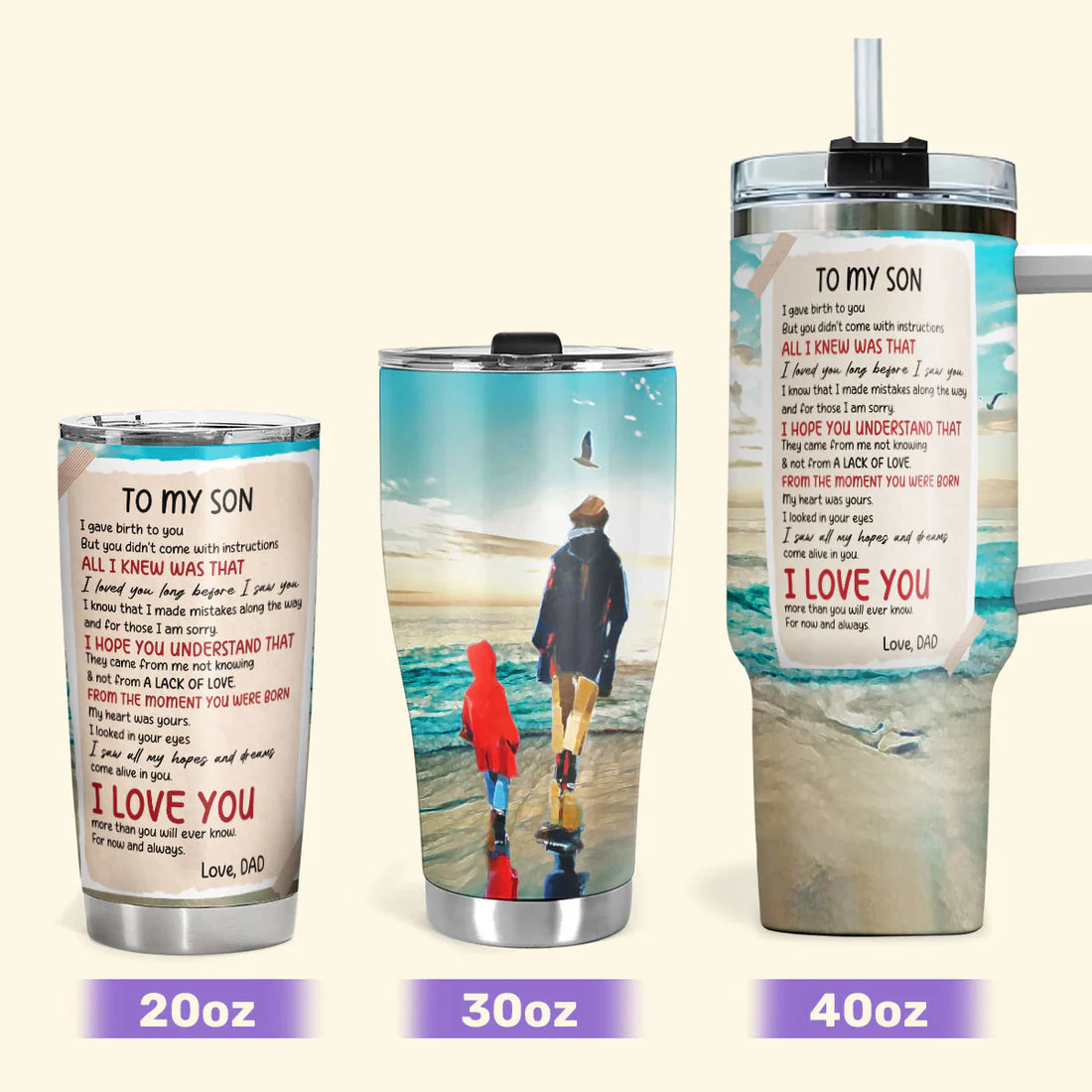 SHOESEMBROIDERED 20,30,40 Oz Stainless Tumbler - To My Son - Perfect for Every Occasion - EBDR01160524