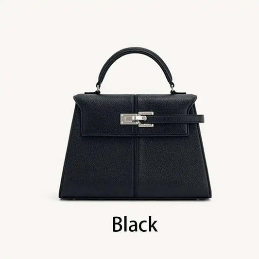 Elara Glow 2025 Trapezoidal Leather Bag – Versatile Top-Handle & Crossbody Handbag for Women.250325