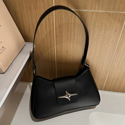 Elara Glow 2024 Classic Y2K Small Purse – Luxury Vintage PU Leather Underarm & Shoulder Bag for Women.270325.