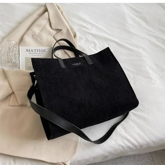 Elara Glow Corduroy Shoulder Bag – Vintage Crossbody Satchel & Stylish Shopper Tote for Women.020425.