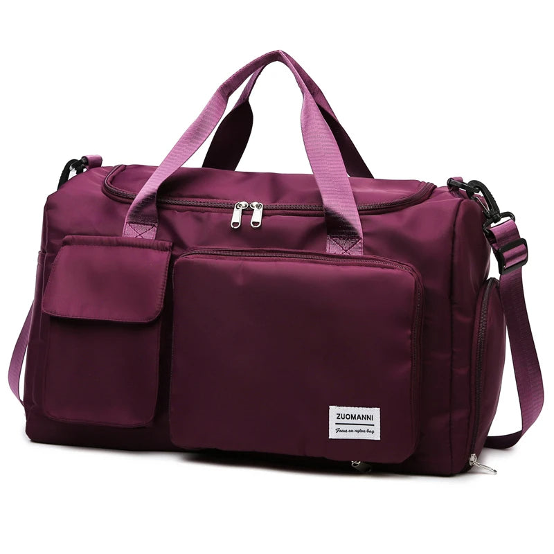 Elara Glow Carry-On Travel Bag – Large Capacity Weekender Duffle with Shoe Compartment for Women.210325