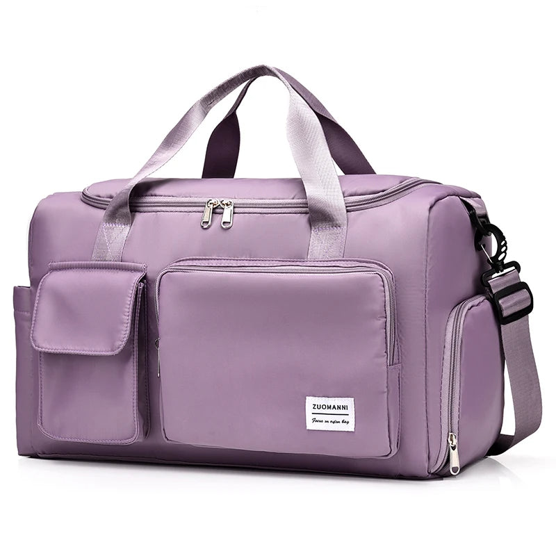 Elara Glow Carry-On Travel Bag – Large Capacity Weekender Duffle with Shoe Compartment for Women.210325
