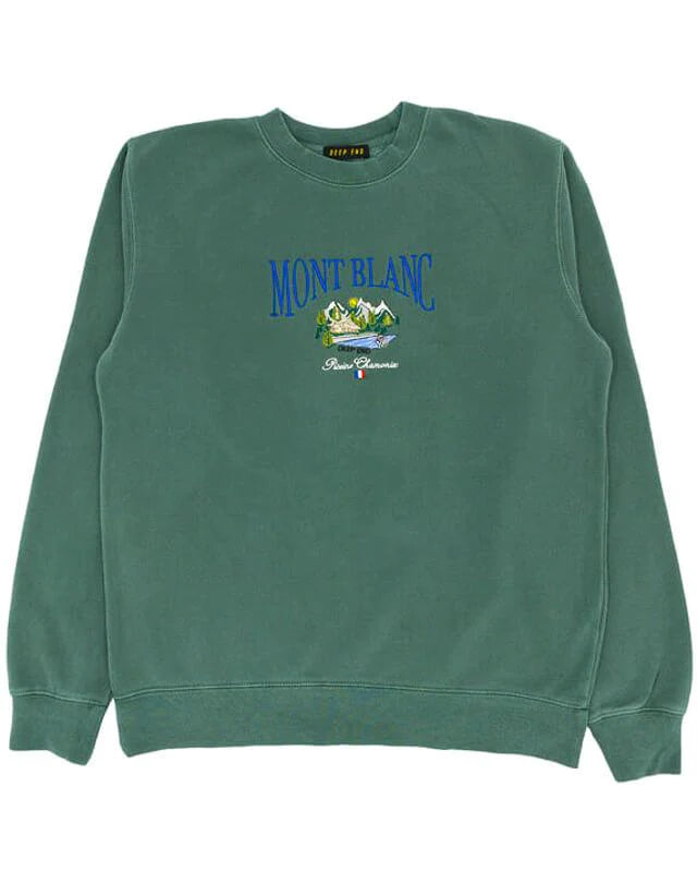 Embroidered Sweatshirt, Mont Blanc Vintage Crew Neck Sweatshirt, Hoodie, T-Shirt, Embroidered Clothing, Custom Embroidery,EBDHD01241123.