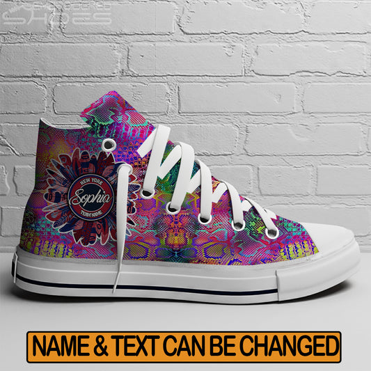 EShoes Personalized Women's Canvas Shoes New York, Boho-Chic Shoes, Custom Name & Text Shoes.