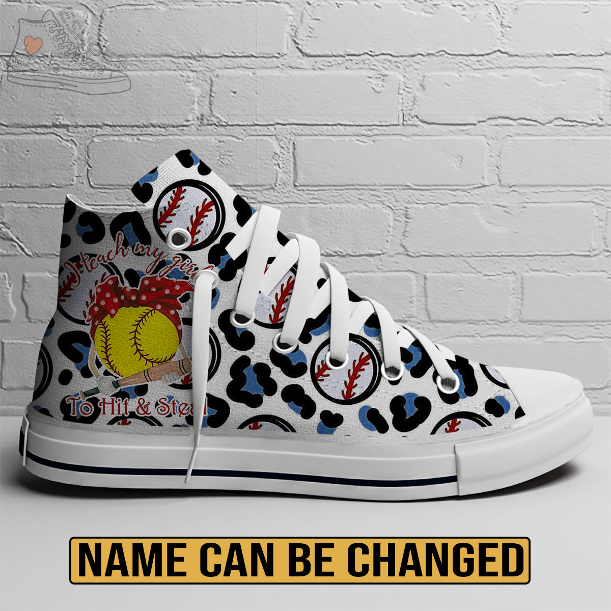 EShoes Personalized Women's Canvas Shoes, I teach My Girl To Hit & Steal, Custom Name Shoes.