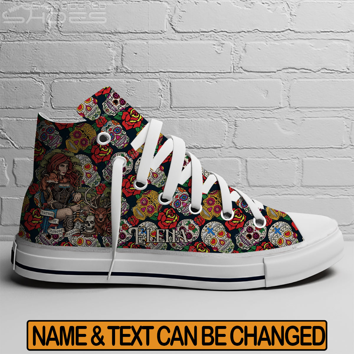 EShoes Personalized Women's Canvas Shoes, Tutum Te Robore Reddam, Custom Name Shoes.