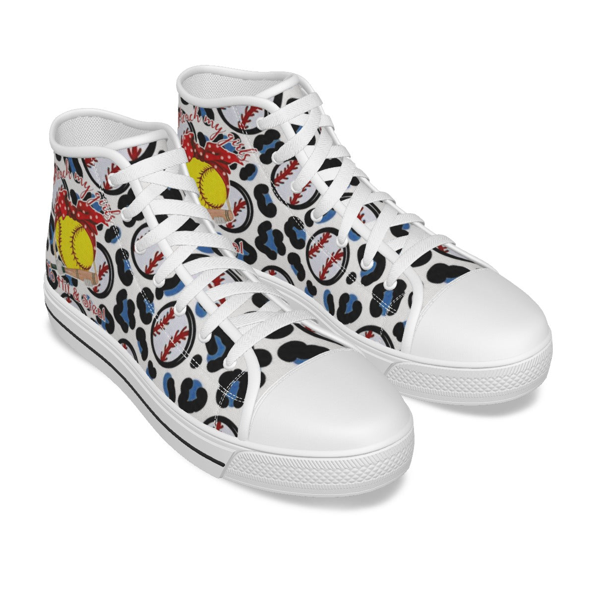 EShoes Personalized Women's Canvas Shoes, I teach My Girl To Hit & Steal, Custom Name Shoes.