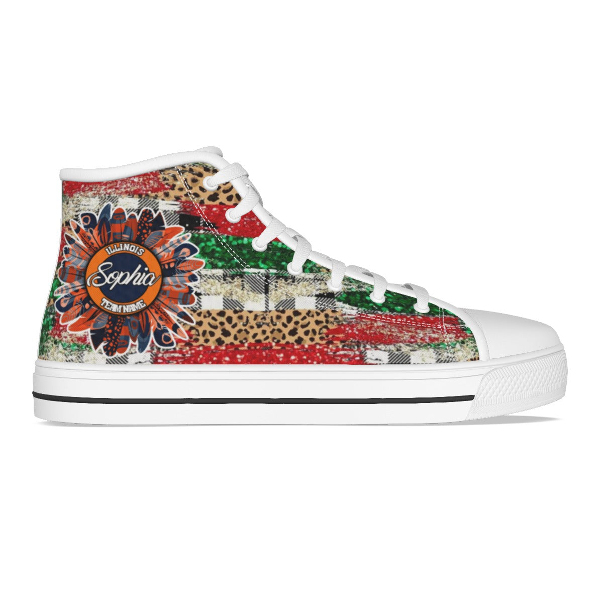 EShoes Personalized Women's Canvas Shoes Illinois, Boho-Chic Shoes, Custom Name & Text Shoes.