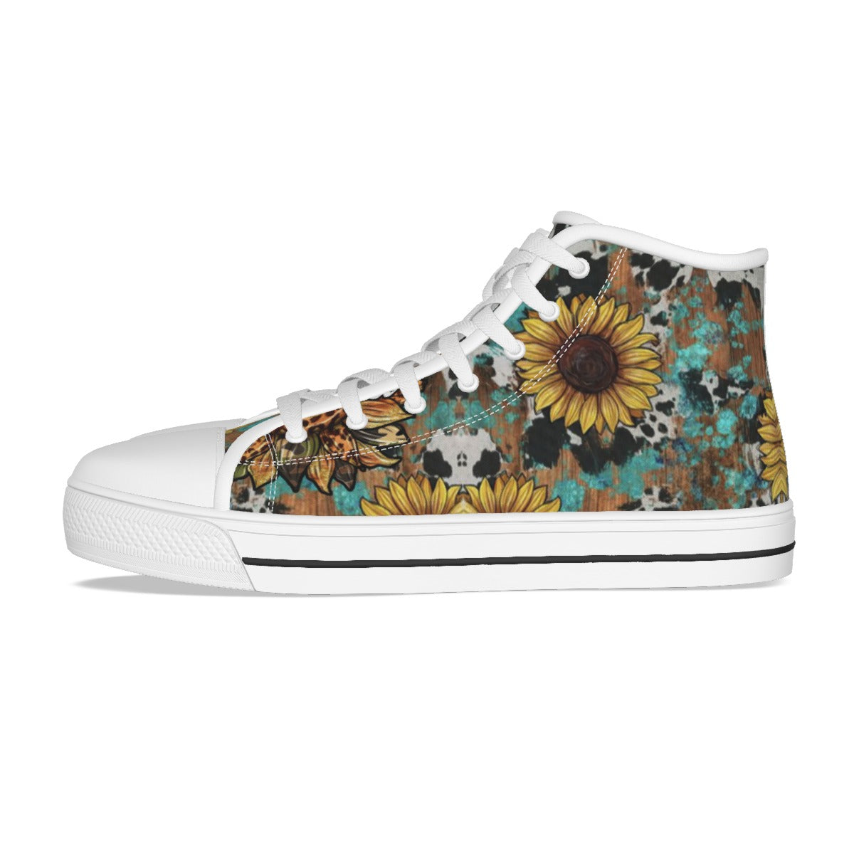 Personalized Flower Women's Canvas Shoes, Sunflower Shoes, Cowboy Shoes, Custom Nickname Shoes.