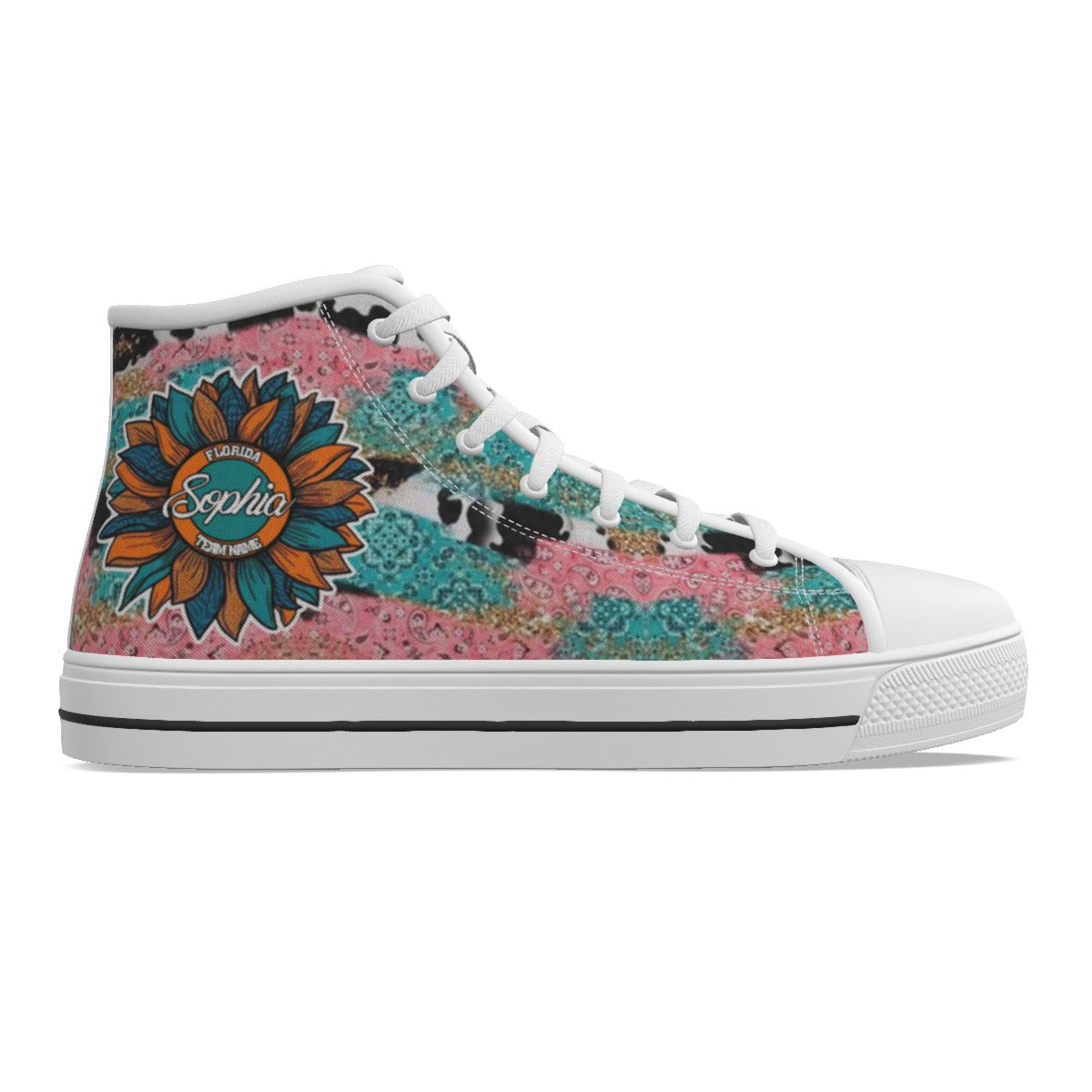 EShoes Personalized Women's Canvas Shoes Florida, Boho-Chic Shoes, Custom Name & Text Shoes.