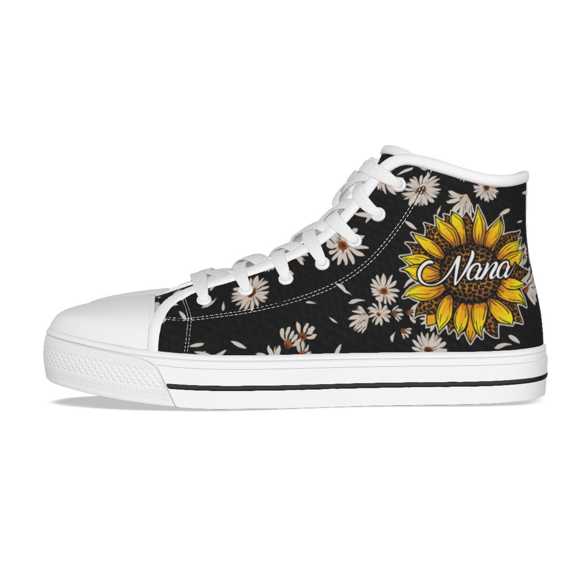 EShoes Personalized Sunflower Women's Canvas Shoes, Daisy Flower Shoes, Personalized Shoes. Custom Name