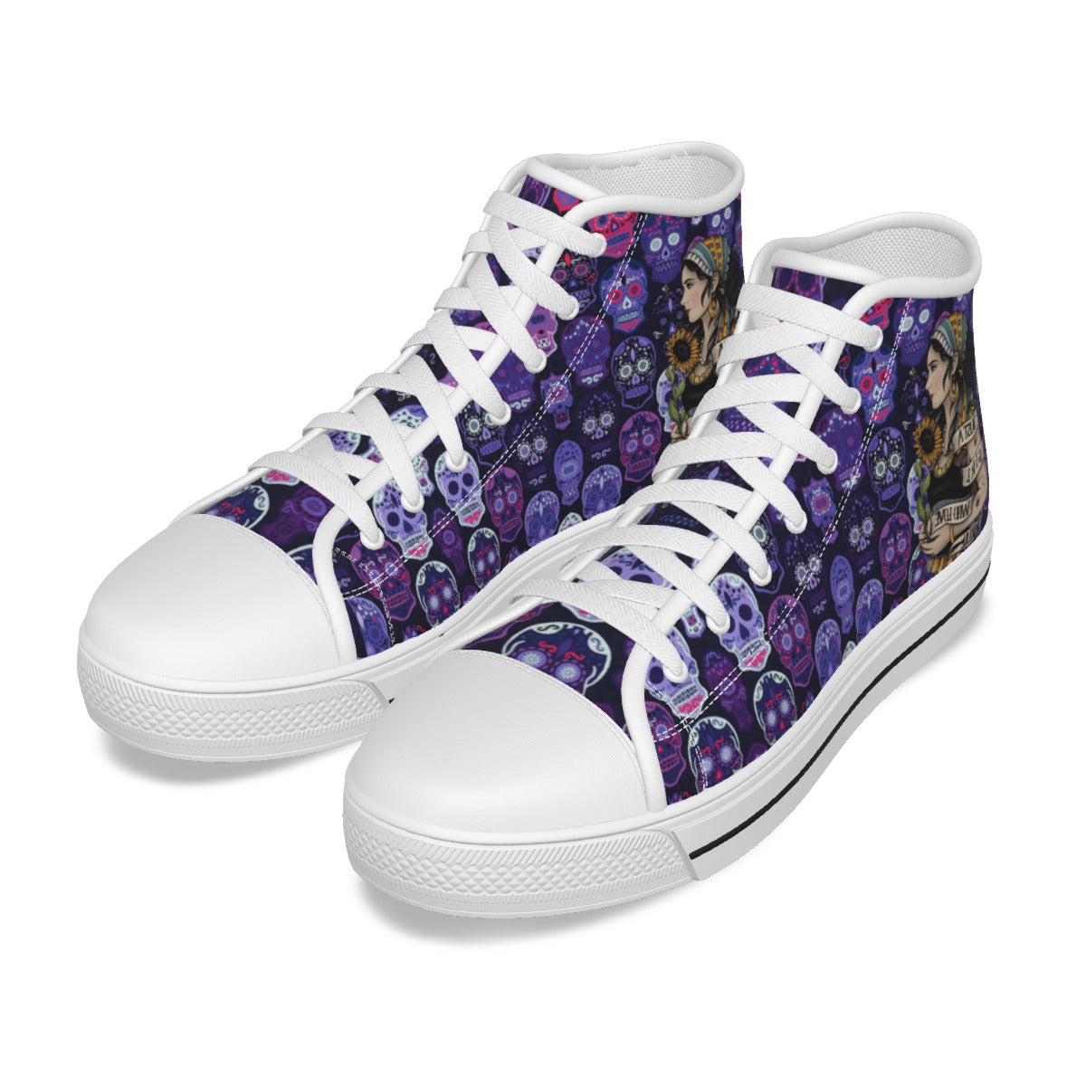 EShoes Personalized Women's Canvas Shoes, Just A Girl Who Loves Skulls, Custom Name Shoes.