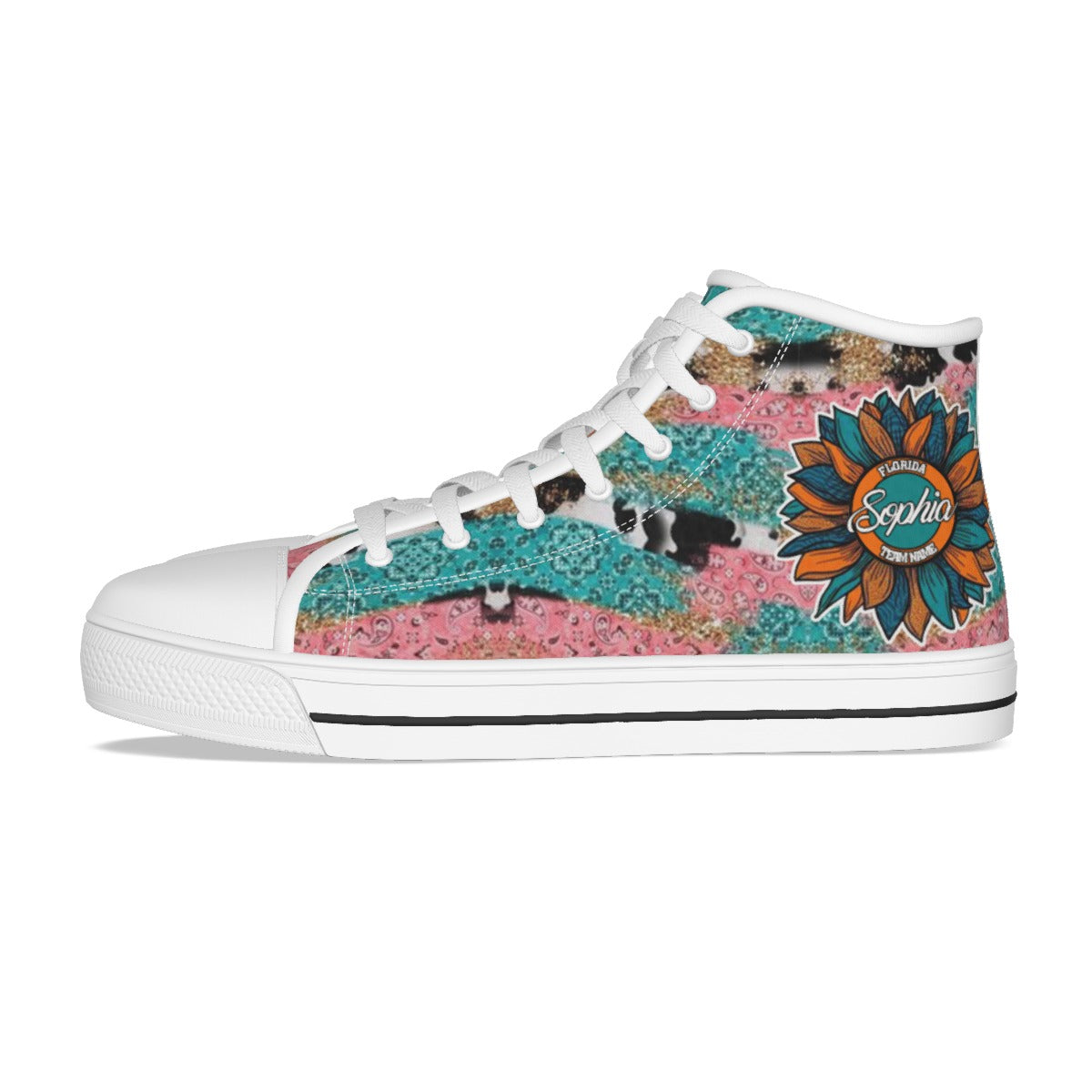 EShoes Personalized Women's Canvas Shoes Florida, Boho-Chic Shoes, Custom Name & Text Shoes.