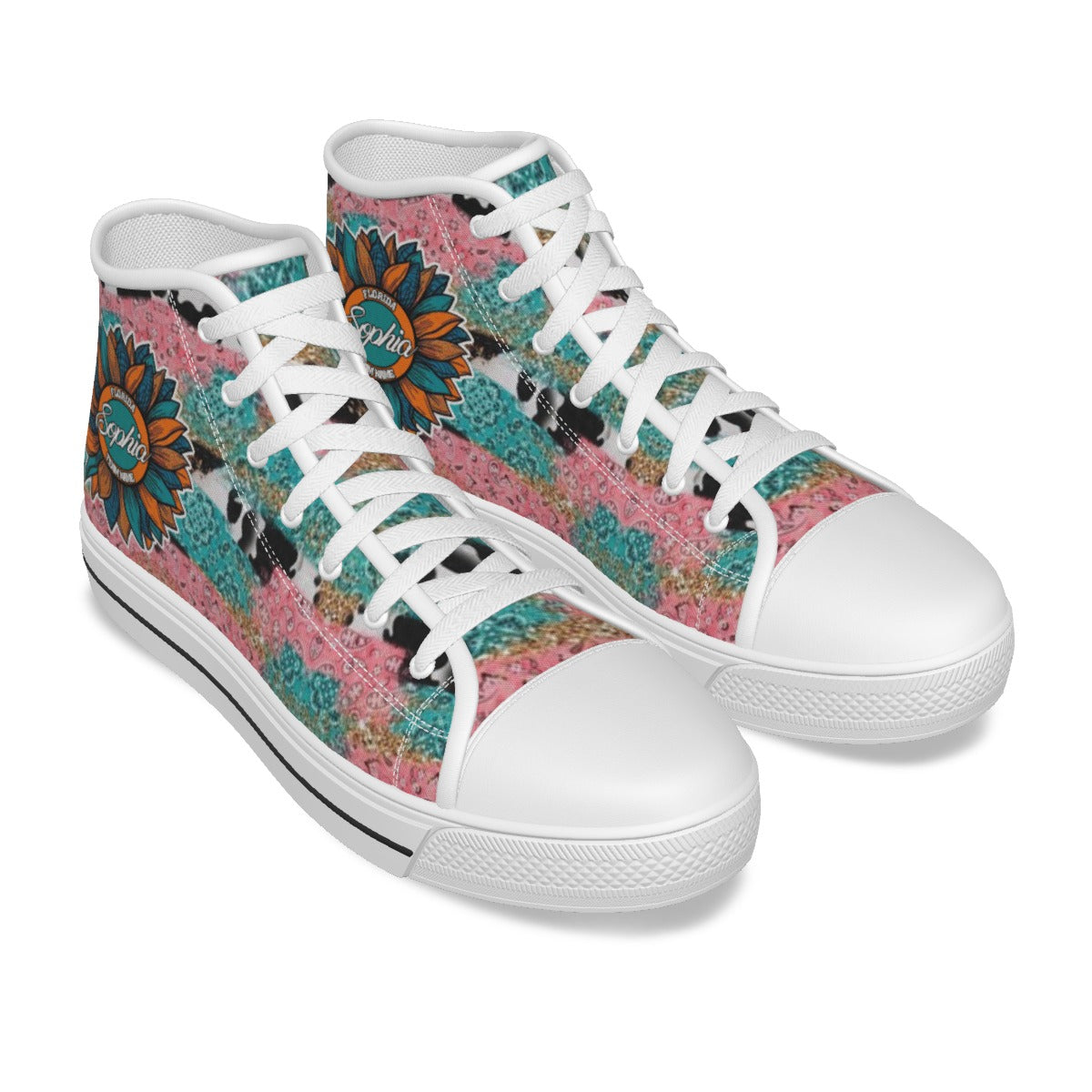 EShoes Personalized Women's Canvas Shoes Florida, Boho-Chic Shoes, Custom Name & Text Shoes.